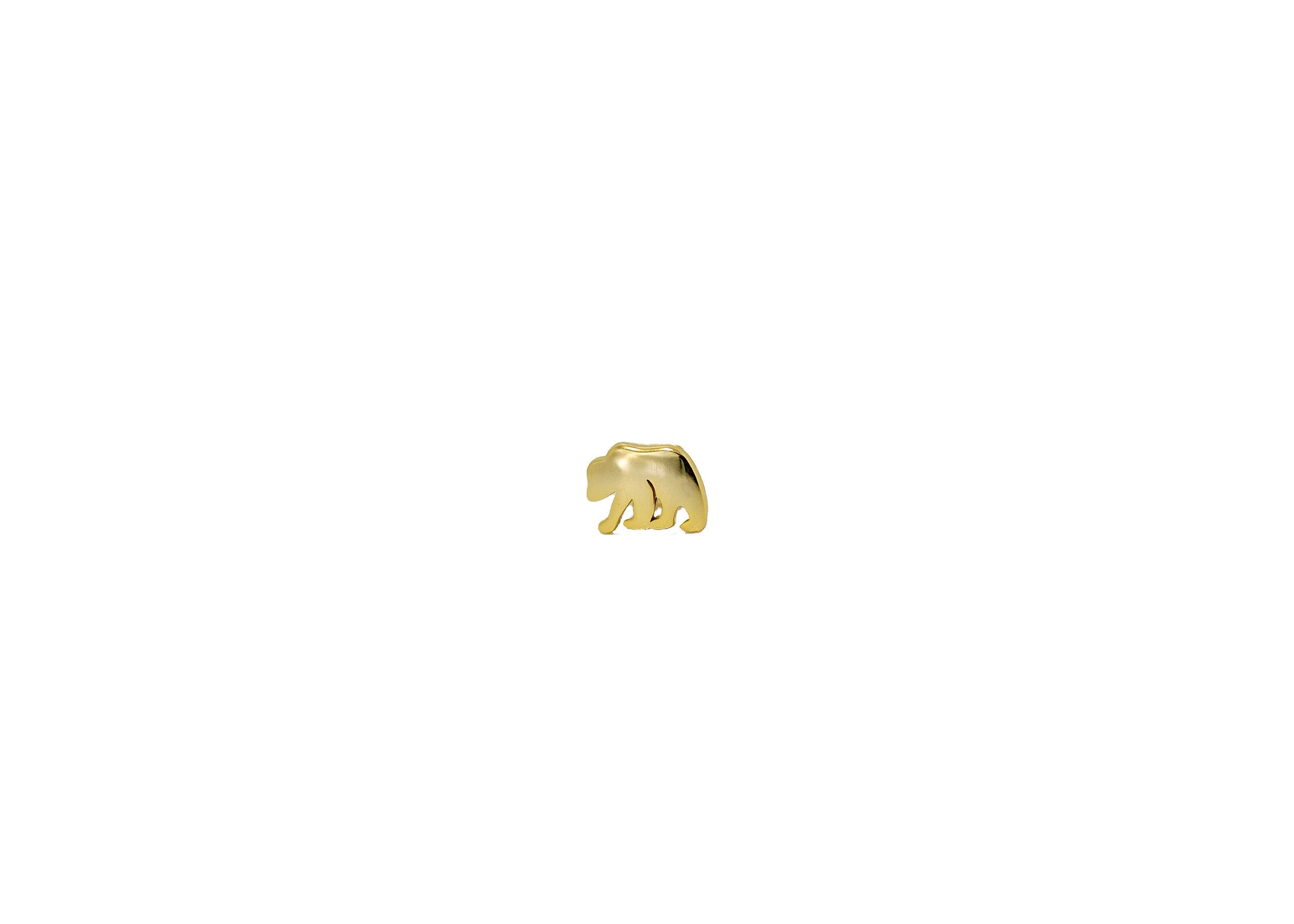 Small gold bear earring
