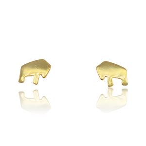 Gold bison earrings
