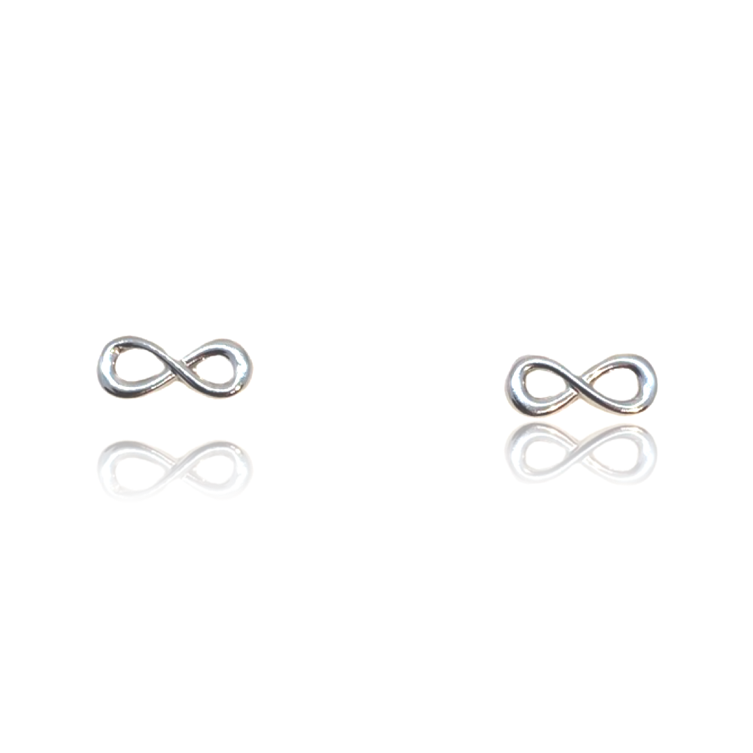 White gold infinity earrings