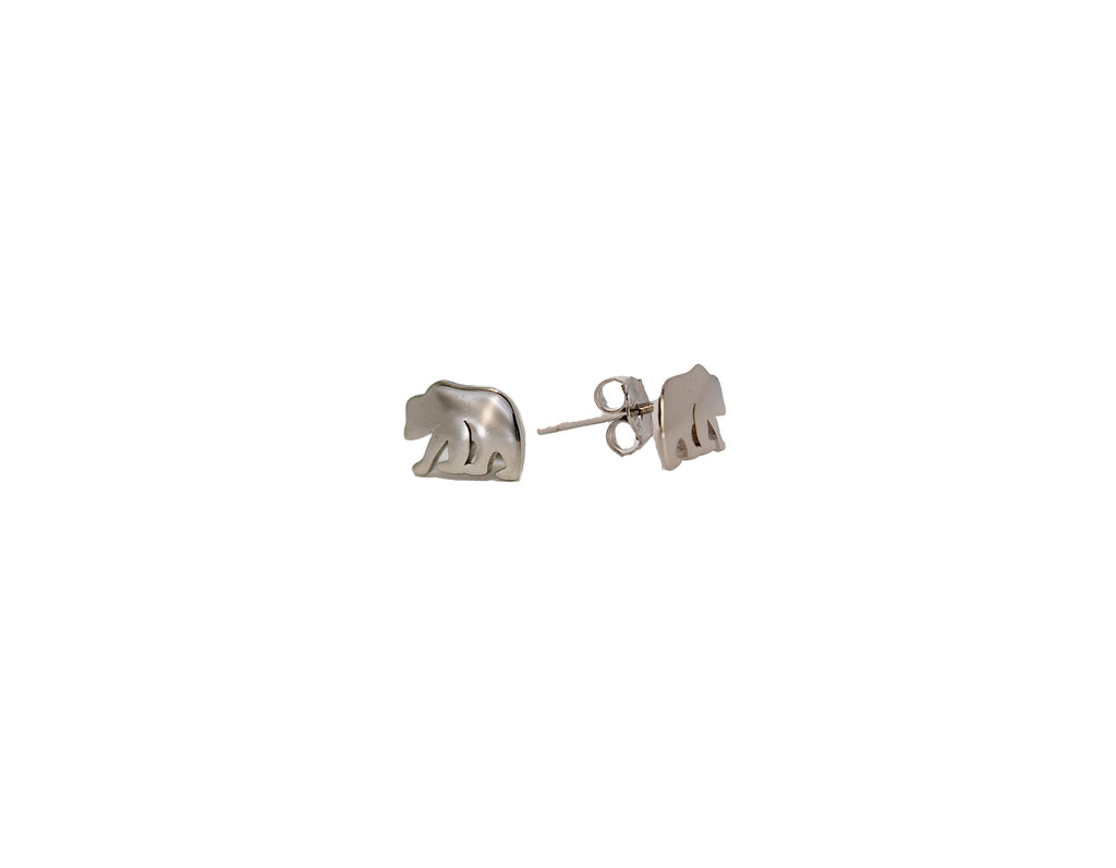Silver bear earring and backing