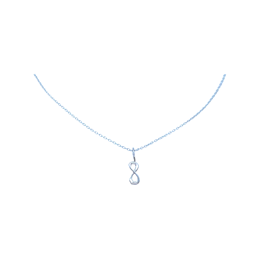 White gold infinity necklace