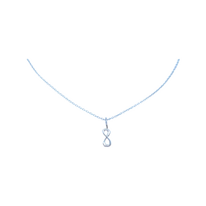 White gold infinity necklace