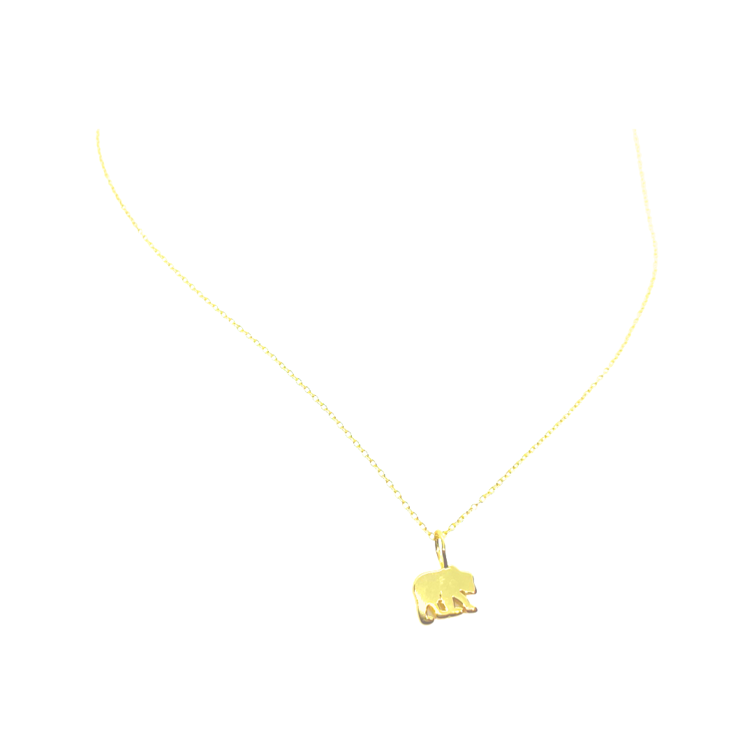 Gold bear necklace