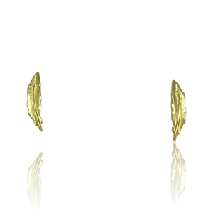 Gold feather earrings