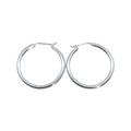 Medium hoop earrings in white gold